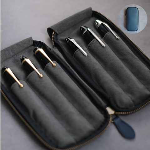 Zip pencil case to protect and view your 6 important pens [Tochigi Leather]