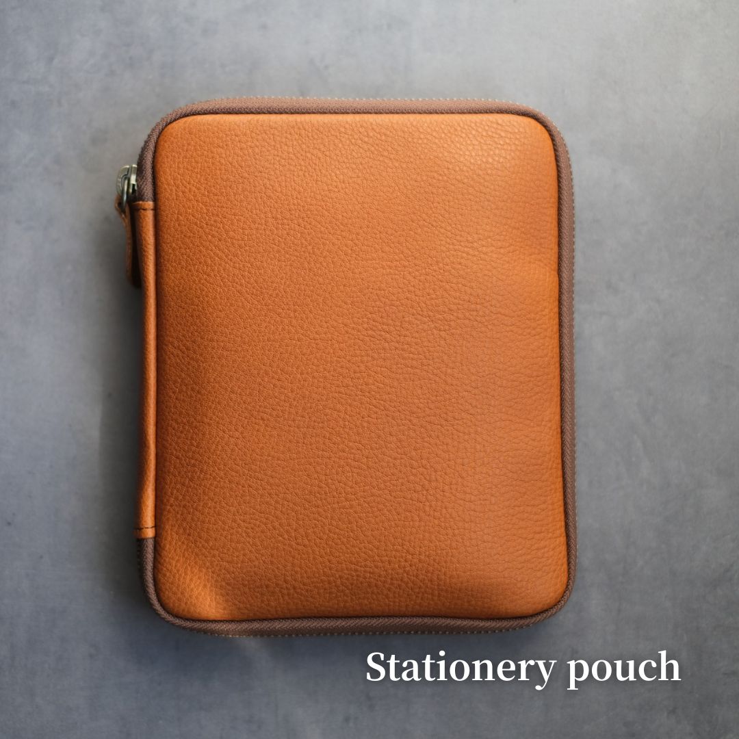 【ペブルヌメ】「開くたび、ときめく」 文具ポーチ