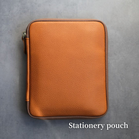 【ペブルヌメ】「開くたび、ときめく」 文具ポーチ