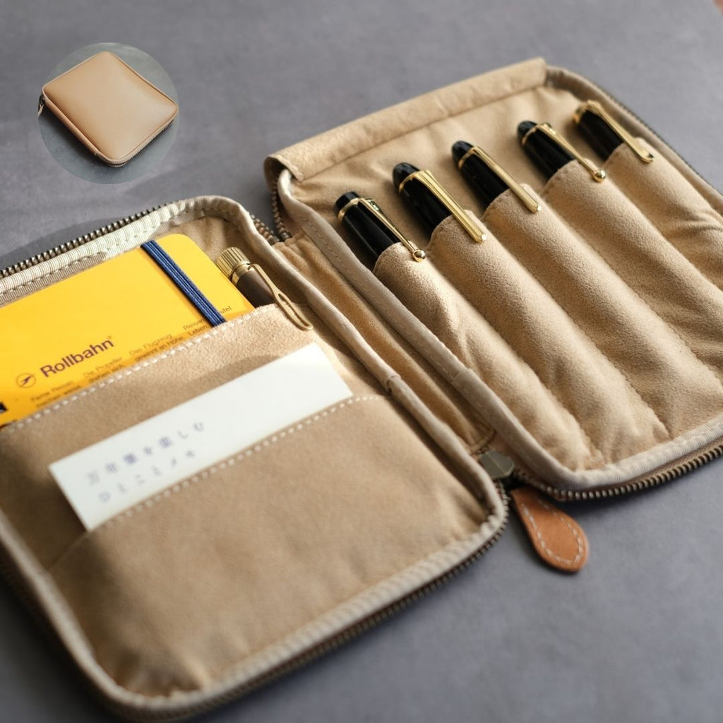 「開くたび、ときめく」　文具ポーチ　【栃木レザー】