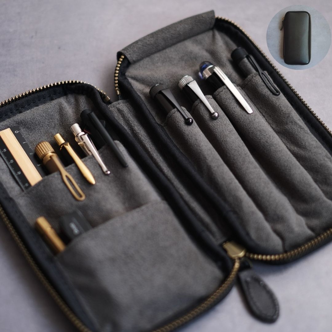4-Slot Zipper Pen Case [Tochigi Leather]
