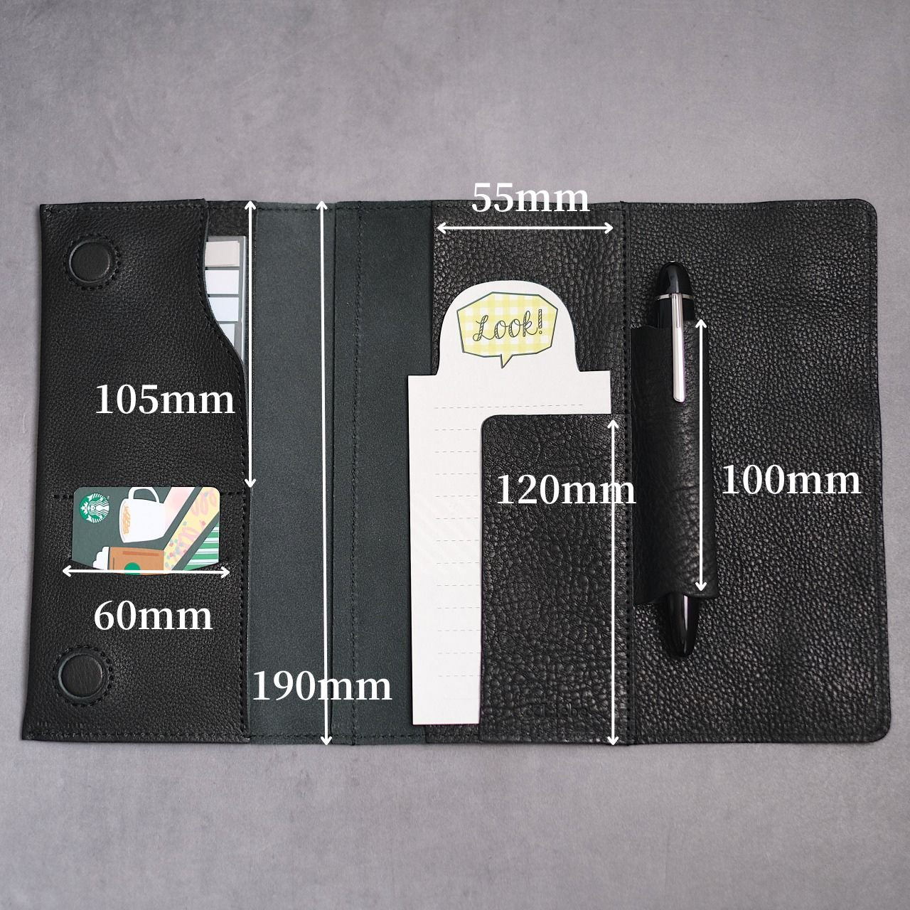 【ペブルヌメ】ペンを持ち歩く　ほぼ日weeks対応カバー　weeks MEGA対応　