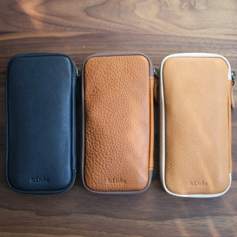 【3月中旬から下旬再販予定】【ペブルヌメ】4本差しジップペンケース