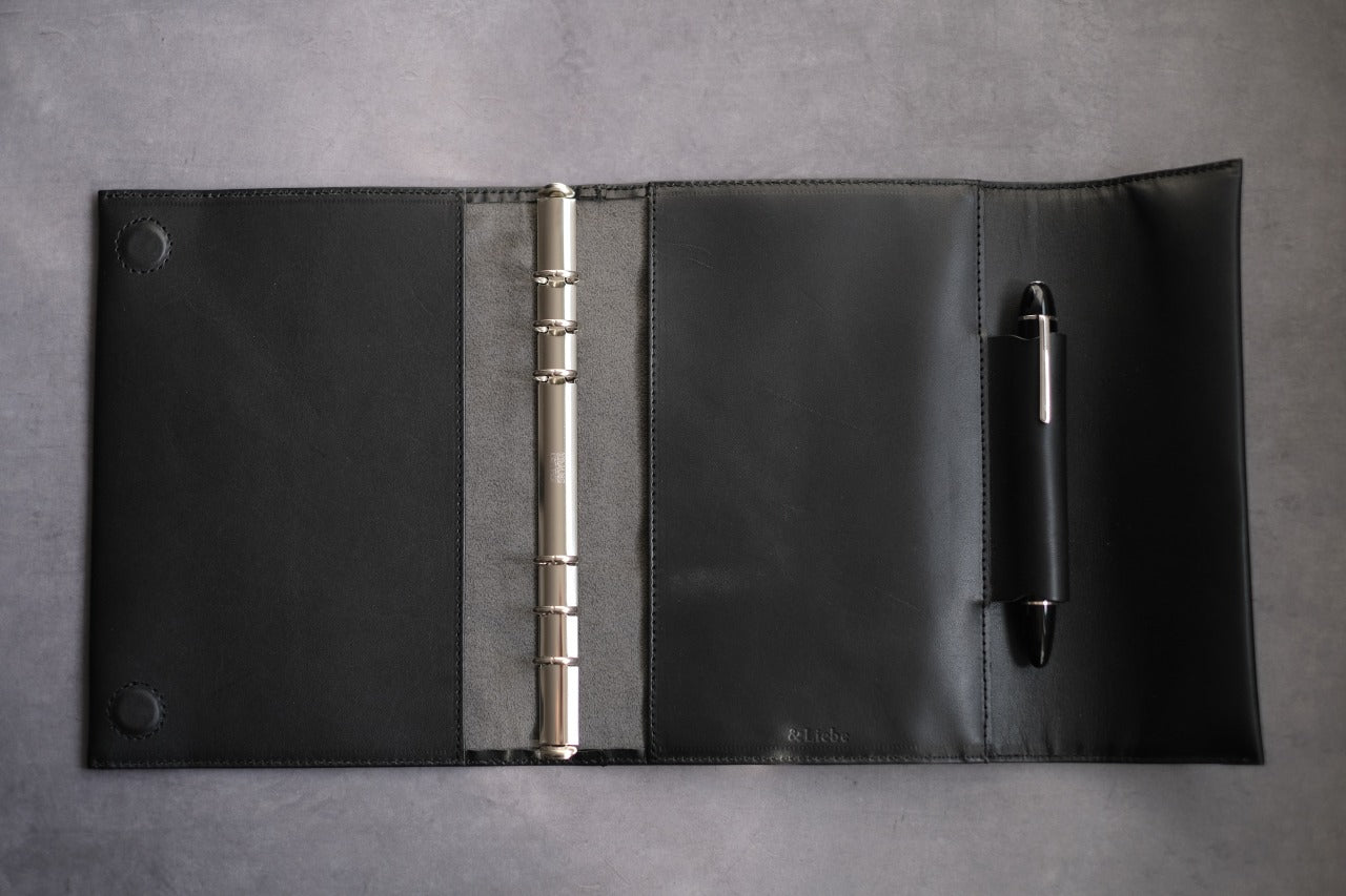[Sold on 12/27. Shipping after 1/4] System notebook for carrying your favorite pen, A5 size, 16mm ring, Tochigi leather, made in Japan