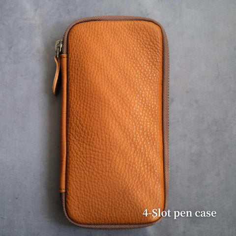 【3月中旬から下旬再販予定】【ペブルヌメ】4本差しジップペンケース