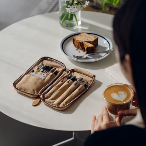 4-Slot Zipper Pen Case [Tochigi Leather]