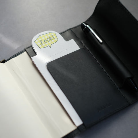 Notebook cover for carrying a pen, A6 size, Tochigi leather, made in Japan