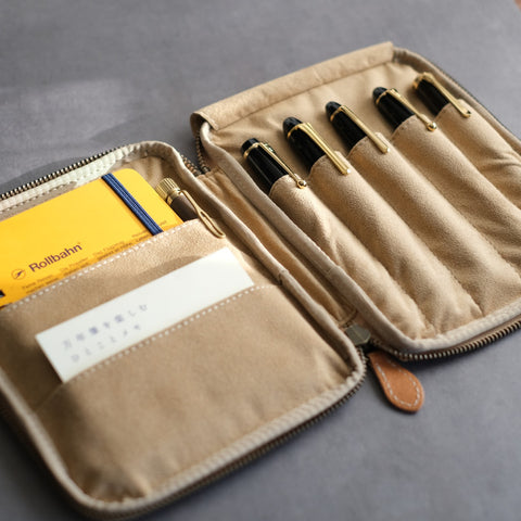 【ペブルヌメ】「開くたび、ときめく」 文具ポーチ