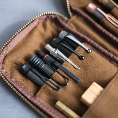 【3月中旬から下旬再販予定】【ペブルヌメ】4本差しジップペンケース