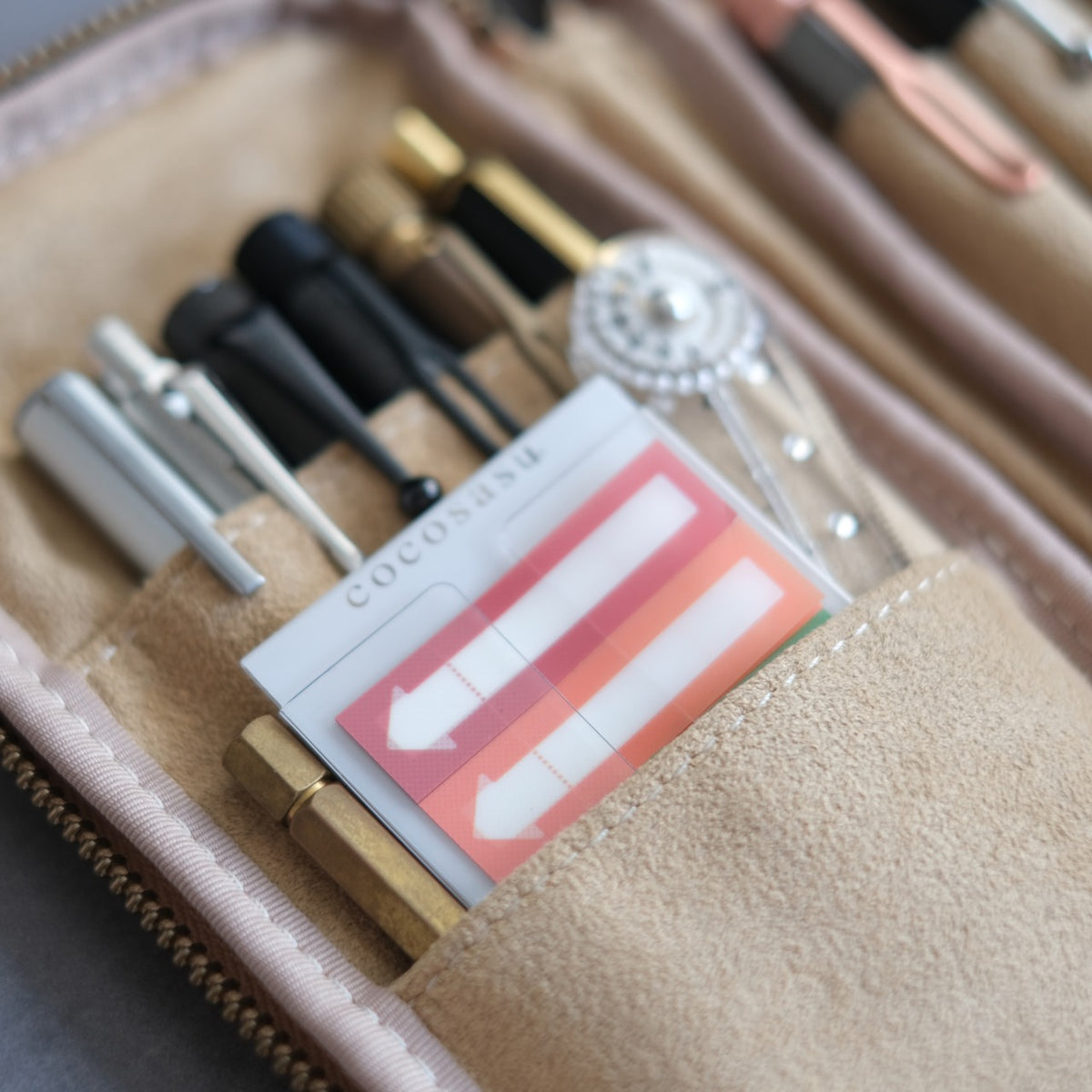 4-Slot Zipper Pen Case [Tochigi Leather]
