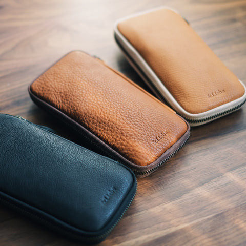 【3月中旬から下旬再販予定】【ペブルヌメ】4本差しジップペンケース