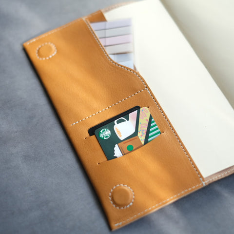 Notebook cover for carrying around a pen, A5 size, Tochigi leather, made in Japan 